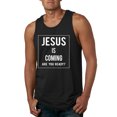 thumbnail image 1 of Wild Bobby Jesus Is Coming Are You Ready? Inspirational/Christian Men Graphic Tank Top, Black, Small, 1 of 5