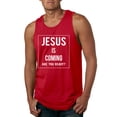 thumbnail image 1 of Wild Bobby Jesus Is Coming Are You Ready? Inspirational/Christian Men Graphic Tank Top, Red, Medium, 1 of 5