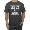 thumbnail image 1 of Wild Bobby Jesus Is Coming Are You Ready? Inspirational/Christian Men Graphic Tee, Heather Black, 4X-Large, 1 of 5