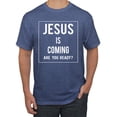 thumbnail image 1 of Wild Bobby Jesus Is Coming Are You Ready? Inspirational/Christian Men Graphic Tee, Vintage Heather Blue, XX-Large, 1 of 5