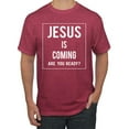 thumbnail image 1 of Wild Bobby Jesus Is Coming Are You Ready? Inspirational/Christian Men Graphic Tee, Vintage Heather Red, 3X-Large, 1 of 5