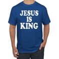thumbnail image 1 of Wild Bobby, Jesus Is King Bible Scripture | Mens Christian Graphic T-Shirt, Royal, X-Large, 1 of 3