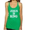 thumbnail image 1 of Wild Bobby, Jesus Is King Bible Scripture | Womens Christian Premium Tri-Blend Racerback Tank Top, Envy, Large, 1 of 3