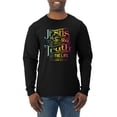 thumbnail image 1 of Wild Bobby, Jesus Is The Way John 14:6 Bible Verse, Inspirational/Christian, Men Long Sleeve Shirt, Black, Small, 1 of 3