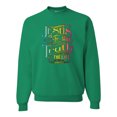 thumbnail image 1 of Wild Bobby, Jesus Is The Way John 14:6 Bible Verse, Inspirational/Christian, Unisex Crewneck Graphic Sweatshirt, Kelly, Small, 1 of 3