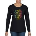 thumbnail image 1 of Wild Bobby, Jesus Is The Way John 14:6 Bible Verse, Inspirational/Christian, Women Graphic Long Sleeve Tee, Black, Small, 1 of 3