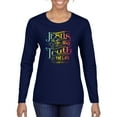thumbnail image 1 of Wild Bobby, Jesus Is The Way John 14:6 Bible Verse, Inspirational/Christian, Women Graphic Long Sleeve Tee, Navy, X-Large, 1 of 3