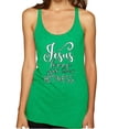 thumbnail image 1 of Wild Bobby, Jesus Love This Hot Mess Inspirational/Christian Tri-Blend Racerback Tank Top, Envy, Small, 1 of 2