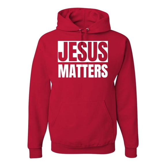 Wild Bobby, Jesus Matters Christian Love God Church, Graphic Hoodie, Red, Large