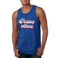 thumbnail image 1 of Wild Bobby Jesus Vibes Inspirational/Christian Men Graphic Tank Top, Royal, Large, 1 of 6