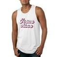 thumbnail image 1 of Wild Bobby, Jesus Vibes Inspirational/Christian Men Graphic Tank Top, White, Large, 1 of 6