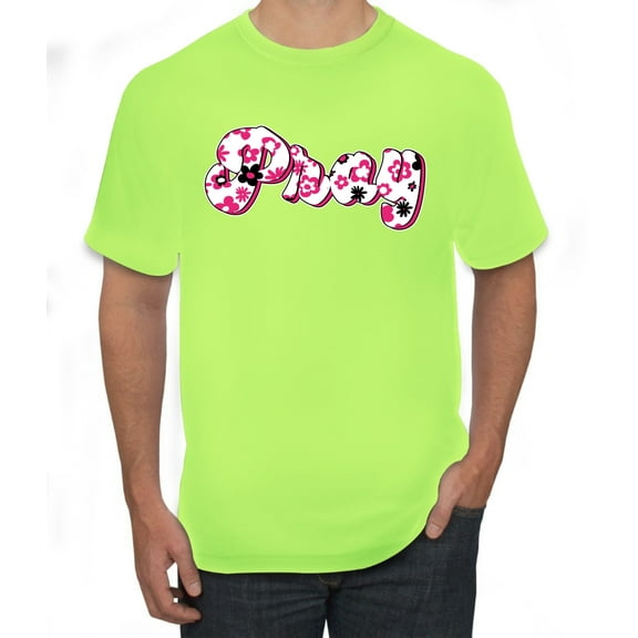 Wild Bobby, Jesus Vibes Inspirational/Christian Men Graphic Tee, Safety Green, Large