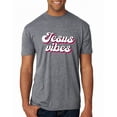 thumbnail image 1 of Wild Bobby, Jesus Vibes Inspirational/Christian Men Premium Tri Blend Tee, Premium Heather, X-Large, 1 of 6
