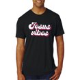 thumbnail image 1 of Wild Bobby Jesus Vibes Inspirational/Christian Men Premium Tri Blend Tee, True Black, X-Large, 1 of 6