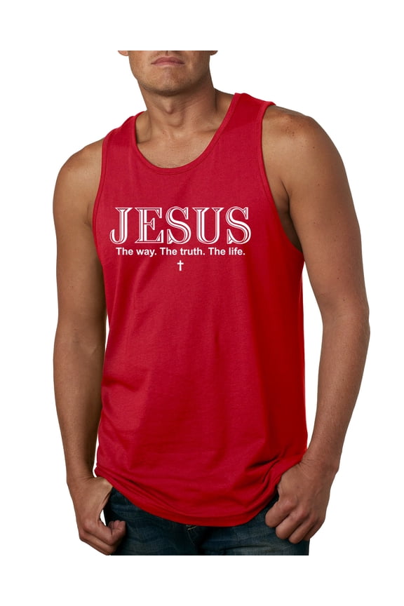 Jesus the Way. The Truth. The Life Inspirational/Christian Men Graphic Tank Top, Red, Medium