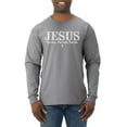 thumbnail image 1 of Wild Bobby Jesus the Way. The Truth. The Life Inspirational/Christian Men Long Sleeve Shirt, Heather Grey, 3X-Large, 1 of 5