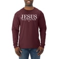 thumbnail image 1 of Wild Bobby Jesus the Way. The Truth. The Life Inspirational/Christian Men Long Sleeve Shirt, Maroon, 3X-Large, 1 of 5