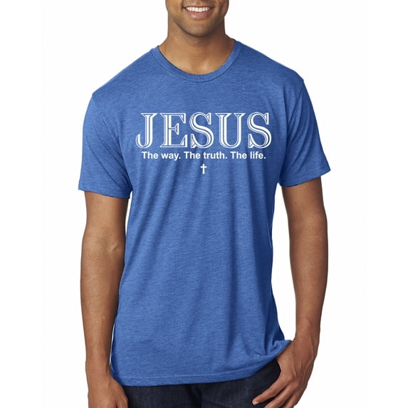 Wild Bobby Jesus the Way. The Truth. The Life Inspirational/Christian Men Premium Tri Blend Tee, Vintage Royal, X-Large