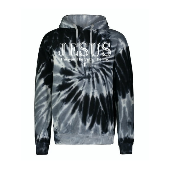 Wild Bobby Jesus the Way. The Truth. The Life Inspirational/Christian Unisex Graphic Hoodie Sweatshirt, Spiral Black, XX-Large