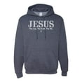 thumbnail image 1 of Wild Bobby Jesus the Way. The Truth. The Life Inspirational/Christian Unisex Graphic Hoodie Sweatshirt, Vintage Heather Navy, Large, 1 of 5