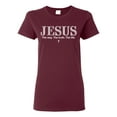 thumbnail image 1 of Wild Bobby Jesus the Way. The Truth. The Life Inspirational/Christian Women Graphic Tee, Maroon, X-Large, 1 of 5