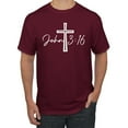 thumbnail image 1 of Wild Bobby John 3:16 Cross Inspirational/Christian Men Graphic Tee, Maroon, XX-Large, 1 of 5