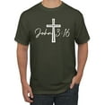 thumbnail image 1 of Wild Bobby John 3:16 Cross Inspirational/Christian Men Graphic Tee, Military Green, XX-Large, 1 of 5