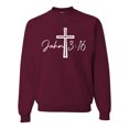 thumbnail image 1 of Wild Bobby John 3:16 Cross Inspirational/Christian Unisex Crewneck Graphic Sweatshirt, Maroon, Medium, 1 of 5
