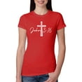 thumbnail image 1 of Wild Bobby John 3:16 Cross Inspirational/Christian Women Slim Fit Junior Tee, Red, Large, 1 of 5