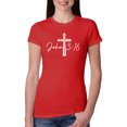 thumbnail image 1 of Wild Bobby John 3:16 Cross Inspirational/Christian Women Slim Fit Junior Tee, Red, Medium, 1 of 5
