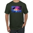 thumbnail image 1 of Wild Bobby, Jumping Whale During Beach Sunset, Animal Lover, Men Graphic Tees, Forest Green, Medium, 1 of 3