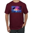 thumbnail image 1 of Wild Bobby, Jumping Whale During Beach Sunset, Animal Lover, Men Graphic Tees, Maroon, X-Large, 1 of 3