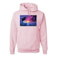 thumbnail image 1 of Wild Bobby, Jumping Whale During Beach Sunset, Animal Lover, Unisex Graphic Hoodie Sweatshirt, Light Pink, X-Large, 1 of 3