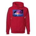 thumbnail image 1 of Wild Bobby, Jumping Whale During Beach Sunset, Animal Lover, Unisex Graphic Hoodie Sweatshirt, Red, X-Large, 1 of 3