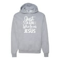 thumbnail image 1 of Wild Bobby Just A Girl Who Loves Jesus Inspirational/Christian Unisex Graphic Hoodie Sweatshirt, Heather Grey, 3X-Large, 1 of 5