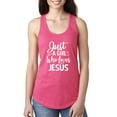 thumbnail image 1 of Wild Bobby Just A Girl Who Loves Jesus Inspirational/Christian Women Racerback Tank Top, Hot Pink, Medium, 1 of 5