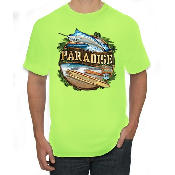 Wild Bobby, Just Chill Surfing Sports Men's Graphic T-Shirt, Safety Green, X-Large