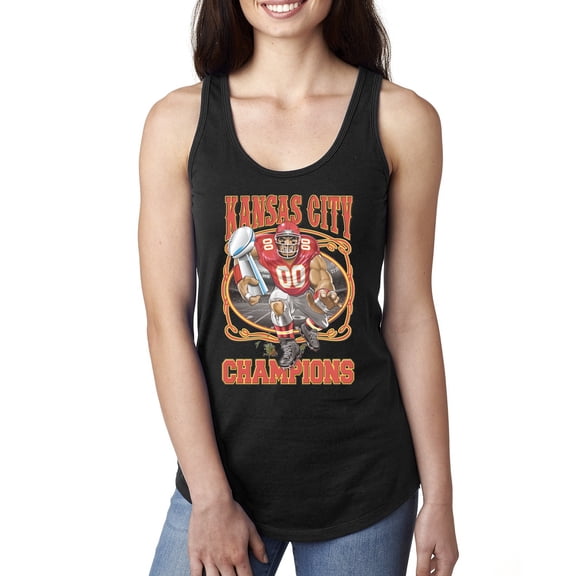 Wild Bobby, Kansas City 2020 World Champions KC Fantasy Football Fans ,Sports, Ladies Racerback Tank Top, Black, Small