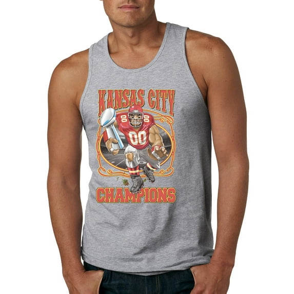 Wild Bobby, Kansas City 2020 World Champions KC Fantasy Football Fans ,Sports, Men Graphic Tank Top, Heather Grey, XX-Large