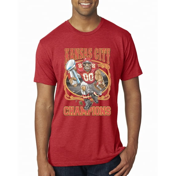 Wild Bobby, Kansas City 2020 World Champions KC Fantasy Football Fans ,Sports, Men Premium Tri Blend Tee, Vintage Red, Small