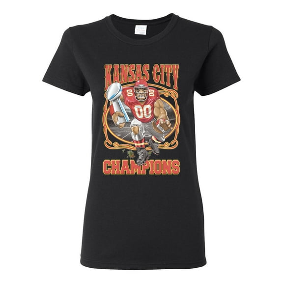 Wild Bobby, Kansas City 2020 World Champions KC Fantasy Football Fans ,Sports, Women Graphic Tee, Black, Small