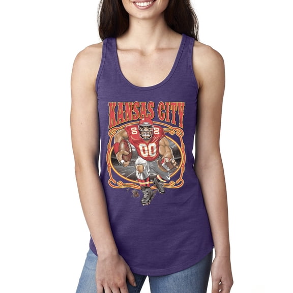 Wild Bobby,Kansas City Fan KC Fantasy Football Sports, Ladies Racerback Tank Top, Purple Rush, Small