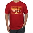 thumbnail image 1 of Wild Bobby Kansas City KC Hometown City Football Fan Pride Sports Men's Graphic T-Shirt, Red, X-Large, 1 of 6