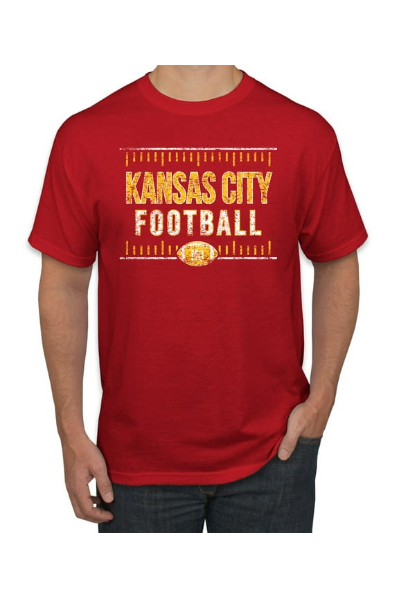 Kansas City KC Hometown City Football Fan Pride Sports Men's Graphic T-Shirt, Red, X-Large