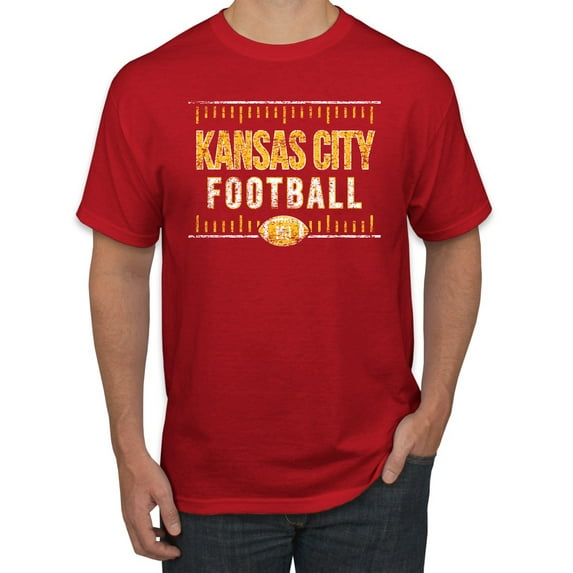 Wild Bobby Kansas City KC Hometown City Football Fan Pride Sports Men's Graphic T-Shirt, Red, XX-Large