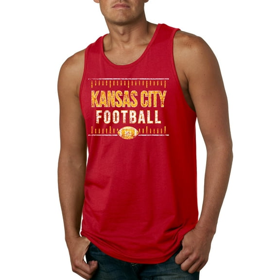 Wild Bobby Kansas City KC Hometown City Football Fan Pride Sports Men's Graphic Tank Top, Red, X-Large