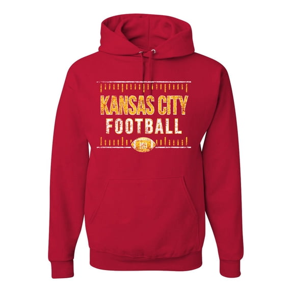 Wild Bobby Kansas City KC Hometown City Football Fan Pride Sports Unisex Graphic Hoodie Sweatshirt, Red, X-Large