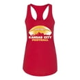 thumbnail image 1 of Wild Bobby Kansas Football Skyline Sports Ladies Racerback Tank Top, Red, Small, 1 of 6