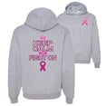 thumbnail image 1 of Wild Bobby, Keep Calm and Fight On, Breast Cancer Awareness, Front and Back Unisex Graphic Hoodie Sweatshirt, Heather Grey, XX-Large, 1 of 4