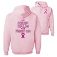 thumbnail image 1 of Wild Bobby, Keep Calm and Fight On, Breast Cancer Awareness, Front and Back Unisex Graphic Hoodie Sweatshirt, Light Pink, Large, 1 of 4